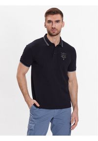 Aeronautica Militare Polo 231PO1673P191 Granatowy Slim Fit. Typ kołnierza: polo. Kolor: niebieski. Materiał: bawełna