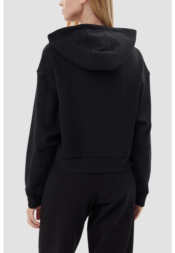 Guess - GUESS Сzarna bluza z kapturem damska z cyrkoniami Primula, Rozmiar L. Typ kołnierza: kaptur. Kolor: czarny