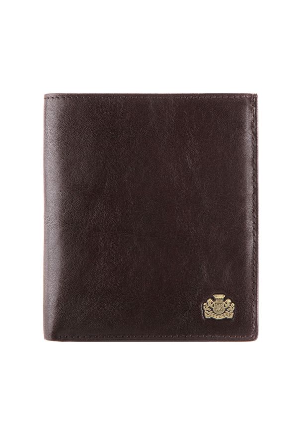 Wittchen - Męski portfel skórzany z podwójną kieszenią duży brązowy. Kolor: brązowy. Materiał: skóra