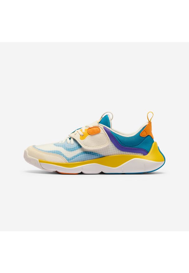 Buty sportowe dla dzieci Decathlon Playful City. Kolor: biały, wielokolorowy, niebieski. Materiał: materiał, nylon. Szerokość cholewki: normalna