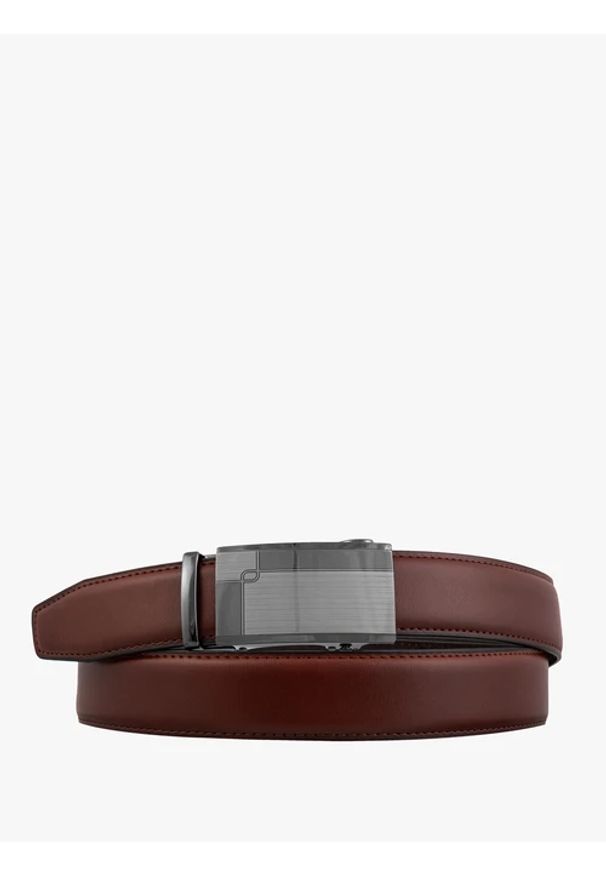 Ryłko - Brązowy pasek męski skórzany. Kolor: brązowy. Materiał: skóra. Styl: klasyczny, casual, elegancki, street