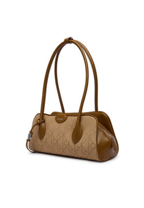 Calvin Klein Torebka Emblem Trio Jacquard LV04F3744G Brązowy. Kolor: brązowy
