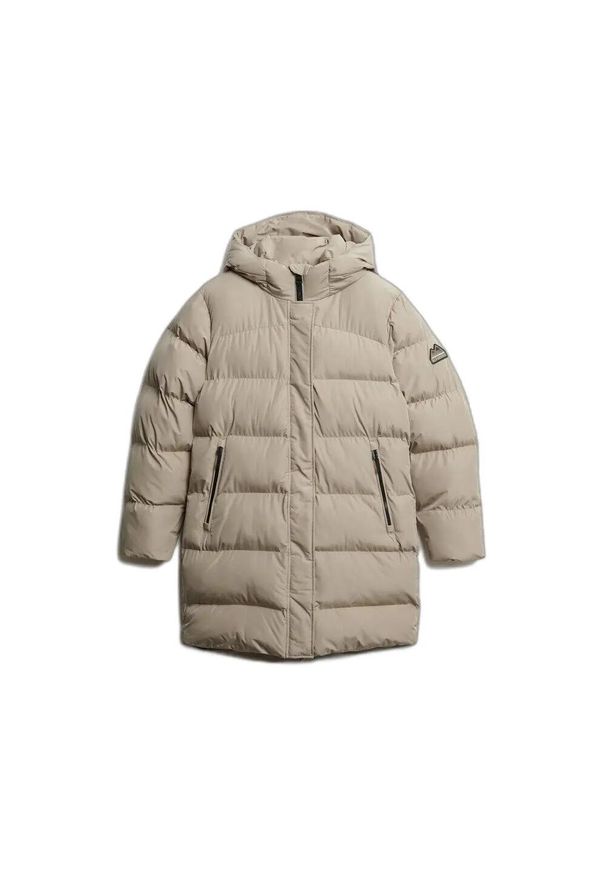 Damska kurtka puchowa Superdry Sports. Kolor: beżowy. Materiał: puch. Sezon: zima