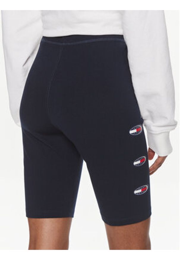 Tommy Jeans Kolarki Archive DW0DW18129 Granatowy Slim Fit. Kolor: niebieski. Materiał: syntetyk, wiskoza