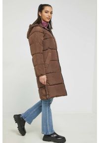 only - Only kurtka damska kolor brązowy zimowa. Kolor: brązowy. Materiał: poliester. Długość rękawa: raglanowy rękaw. Sezon: zima #3