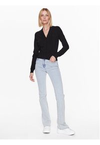 Trussardi Jeans - Trussardi Kardigan 56M00565 Czarny Regular Fit. Kolor: czarny. Materiał: wiskoza