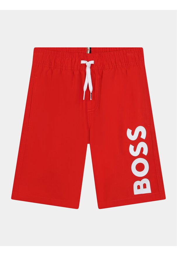 BOSS - Boss Szorty kąpielowe J50662 D Czerwony Regular Fit. Kolor: czerwony. Materiał: syntetyk