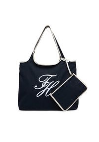 TOMMY HILFIGER - Tommy Hilfiger Torebka Th Summer Tote Canvas AW0AW18398 Granatowy. Kolor: niebieski #7