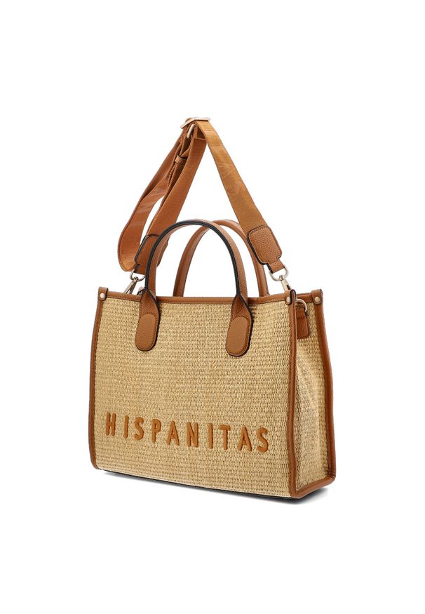 Hispanitas - Brązowa Elegancka Damska Torebka W Stylu Boho. Kolor: brązowy. Sezon: lato. Materiał: skórzane. Styl: boho, elegancki. Rodzaj torebki: na ramię