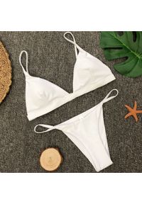 Intica - Bikini minimalistyczne plażowe z wysokiej jakości materiałów Jolene. Kolor: biały. Materiał: materiał