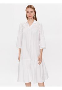 Moss Copenhagen Sukienka koszulowa Danaya 17266 Biały Regular Fit. Kolor: biały. Materiał: bawełna. Typ sukienki: koszulowe
