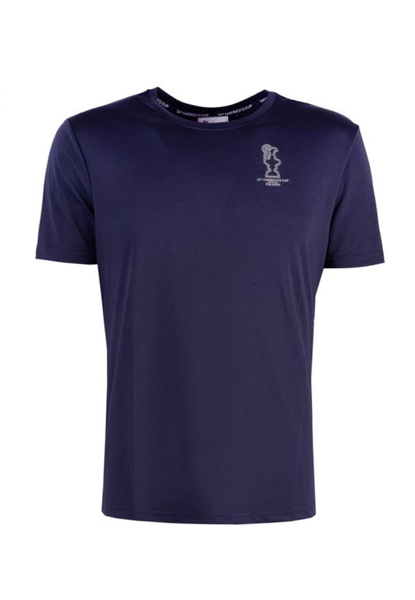 North Sails X Prada T-shirt "Foehn" | 45 2302 000 | T-shirt Foehn | Mężczyzna | Granatowy. Okazja: na co dzień. Kolor: niebieski. Materiał: poliester. Wzór: aplikacja, nadruk. Styl: casual