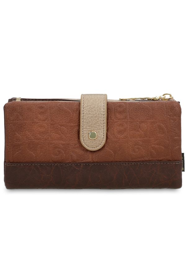 Portfel damski Anekke, duży z miejscem na zdjęcia i zabezpieczeniem RFID, brązowy, 42709-906. Kolor: brązowy