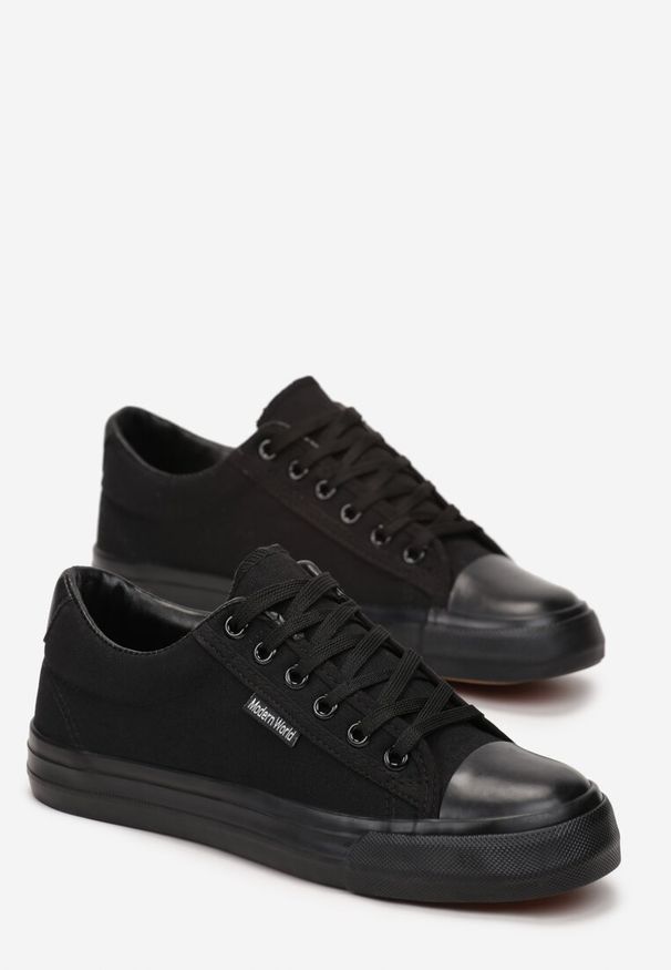 Born2be - Czarne Trampki przed Kostkę Uptulle. Wysokość cholewki: przed kostkę. Kolor: czarny. Styl: elegancki