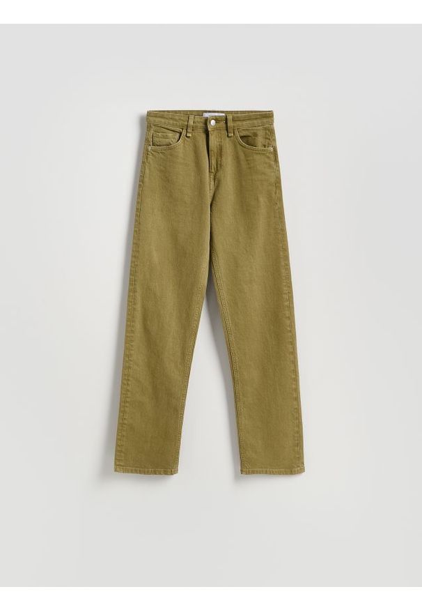 Reserved - Jeansy straight fit - zielony. Kolor: zielony