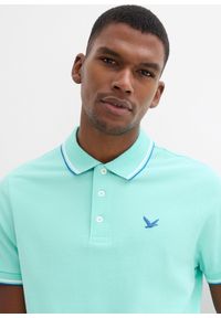 bonprix - Koszulka polo z czystej bawełny organicznej piqué. Typ kołnierza: polo. Kolor: zielony. Materiał: bawełna. Długość rękawa: krótki rękaw. Długość: krótkie. Wzór: nadruk. Styl: sportowy #3
