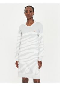 Liu Jo Sport Sukienka dzianinowa TF4105 MS49I Srebrny Regular Fit. Kolor: srebrny. Materiał: wiskoza. Typ sukienki: sportowe. Styl: sportowy #1
