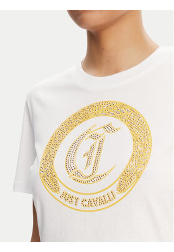 Just Cavalli T-Shirt 78PAHE13 Biały Regular Fit. Kolor: biały. Materiał: bawełna
