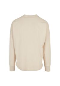 BUILD YOUR BRAND - T-shirt Unisex Dla Dorosłych Oversized Z Długim Rękawem. Kolor: beżowy. Długość rękawa: długi rękaw. Długość: długie