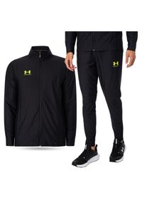 Under Armour - Dres sportowy męski UNDER ARMOUR Tracksuit bluza + spodnie. Kolor: brązowy, wielokolorowy, zielony. Materiał: dresówka