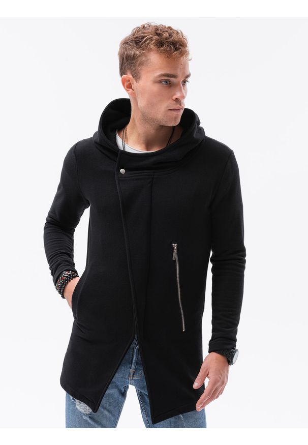 Czarna bluza Ombre Clothing klasyczna, z kapturem