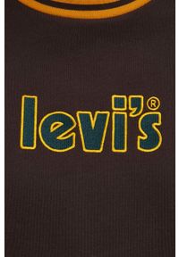 Levi's® - Levi's bluza bawełniana damska kolor brązowy z aplikacją. Okazja: na spotkanie biznesowe. Kolor: brązowy. Materiał: bawełna. Wzór: aplikacja. Styl: biznesowy #5
