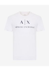 Armani Exchange - ARMANI EXCHANGE - Bawełniany T-shirt z nadrukiem. Okazja: na co dzień. Kolor: biały. Materiał: bawełna. Wzór: nadruk. Styl: klasyczny, casual #1