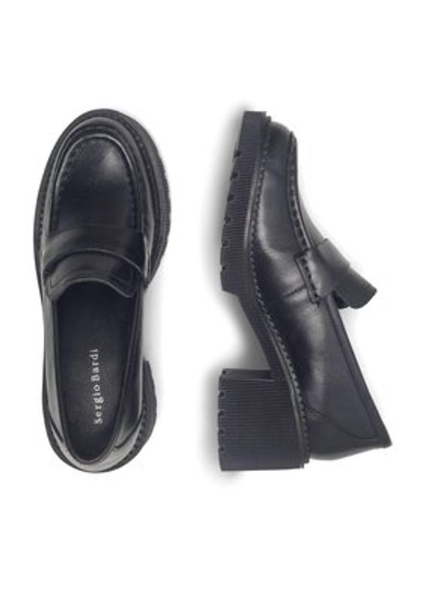 Sergio Bardi Loafersy KAP-C1061-01SB Czarny. Kolor: czarny. Materiał: skóra