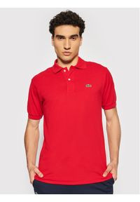 Lacoste Polo L1212 Czerwony Classic Fit. Typ kołnierza: polo. Kolor: czerwony. Materiał: bawełna