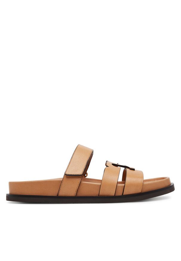Klapki Tory Burch. Kolor: brązowy. Styl: sportowy