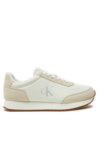 Calvin Klein Jeans Sneakersy Runner Laceup Low Mix Mg YW0YW01798 Biały. Kolor: biały. Materiał: zamsz, skóra