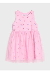 Sinsay - Bawełniana sukienka z tiulowym dołem - begonia. Materiał: bawełna, tiul #1