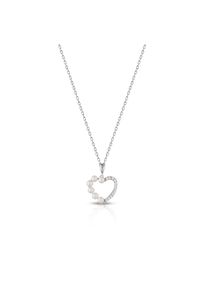 W.KRUK - Wisiorek srebrny serce z perłami. Materiał: srebrne. Kolor: srebrny. Wzór: aplikacja. Kamień szlachetny: perła #1