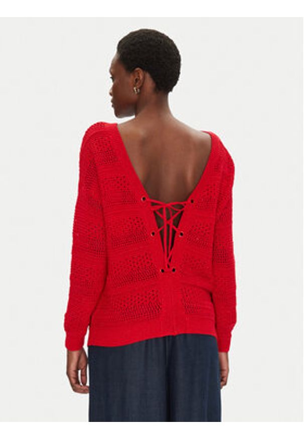Morgan Sweter 251-MLOVE M Czerwony Regular Fit. Kolor: czerwony. Materiał: syntetyk