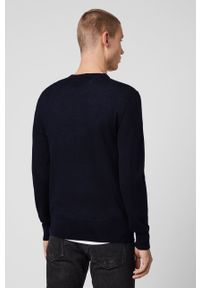AllSaints - Sweter Mode Merino Crew. Kolor: niebieski. Materiał: dzianina. Długość rękawa: długi rękaw. Długość: długie