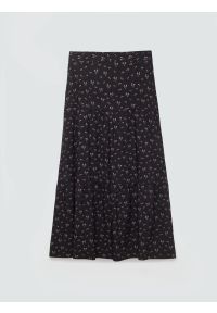 Big-Star - Spódnica damska midi z wiskozy z motywem kwiatowym czarna Vendi 906. Kolor: czarny. Materiał: wiskoza. Wzór: kwiaty. Styl: elegancki, klasyczny #5