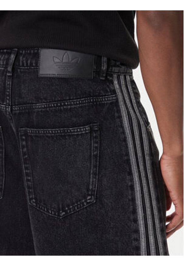 Adidas - adidas Szorty jeansowe adicolor Denim Firebird JC6719 Czarny Loose Fit. Kolor: czarny. Materiał: bawełna