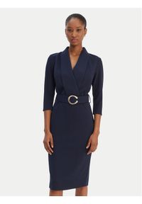 Rinascimento Sukienka koktajlowa CFC0126777003 Granatowy Slim Fit. Kolor: niebieski. Materiał: syntetyk. Styl: wizytowy #1