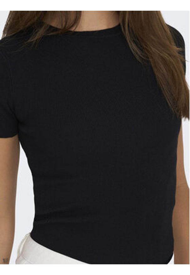 JDY T-Shirt Cirkeline 15307860 Czarny Slim Fit. Kolor: czarny. Materiał: wiskoza