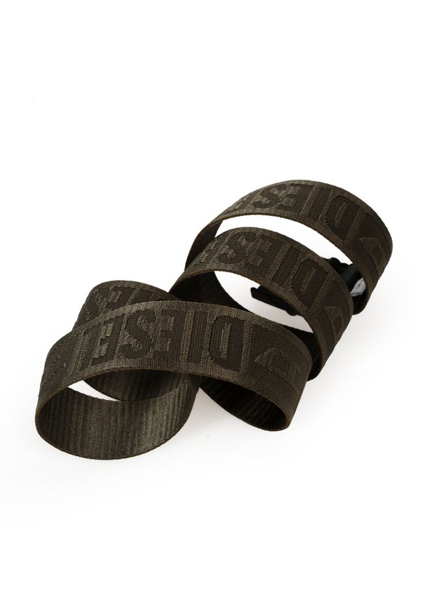 Diesel Pasek "TLT" | X09712 P4641 | Mężczyzna | Wojskowa Zieleń. Materiał: poliester, poliamid. Wzór: napisy. Styl: militarny