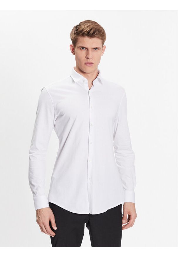 Hugo Koszula 50479394 Biały Slim Fit. Kolor: biały. Materiał: bawełna