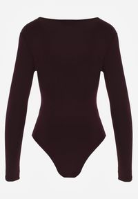 Born2be - Fioletowe Body z Dekoltem w Serek i Długim Rękawem Zailea. Okazja: na co dzień, do pracy. Typ kołnierza: dekolt w serek. Kolor: fioletowy. Materiał: materiał, jeans. Długość rękawa: długi rękaw. Długość: długie. Styl: klasyczny, casual #5