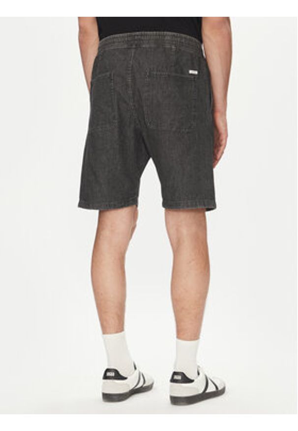 Jack & Jones - Jack&Jones Szorty jeansowe Tony 12270251 Czarny Relaxed Fit. Kolor: czarny. Materiał: bawełna