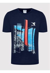 Diadora T-Shirt Ss Shore 102.178172 Granatowy Regular Fit. Kolor: niebieski. Materiał: bawełna #3