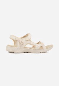 Renee - Ciemnobeżowe Sandały z Wkładką ze Skóry Naturalnej i Zapięciem na Rzep Sambuca. Zapięcie: rzepy. Kolor: beżowy. Materiał: skóra. Sezon: lato. Styl: elegancki #3