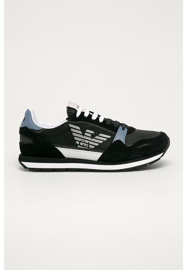 Emporio Armani - Buty. Nosek buta: okrągły. Zapięcie: sznurówki. Kolor: niebieski. Materiał: guma. Obcas: na obcasie. Wysokość obcasa: niski