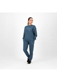 Bluza damska Puma Gym & Pilates. Kolor: niebieski. Materiał: bawełna, poliester. Sport: joga i pilates