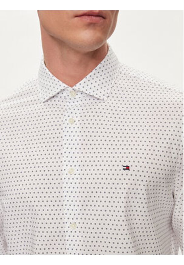 TOMMY HILFIGER - Tommy Hilfiger Koszula Circle MW0MW34649 Biały Slim Fit. Kolor: biały. Materiał: bawełna