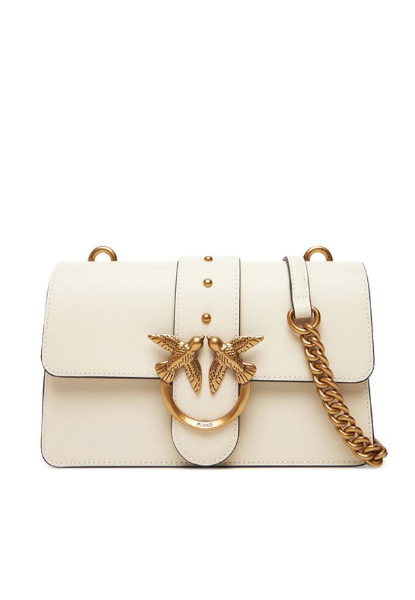 Pinko - PINKO Torebka Love One Mini ST.CL Al 25-26 PLTT 105856 A0F1 Biały. Kolor: biały. Materiał: skórzane