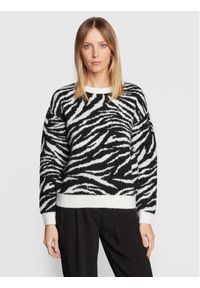 NAF NAF Sweter Mzebra THNU53 Czarny Regular Fit. Kolor: czarny. Materiał: syntetyk